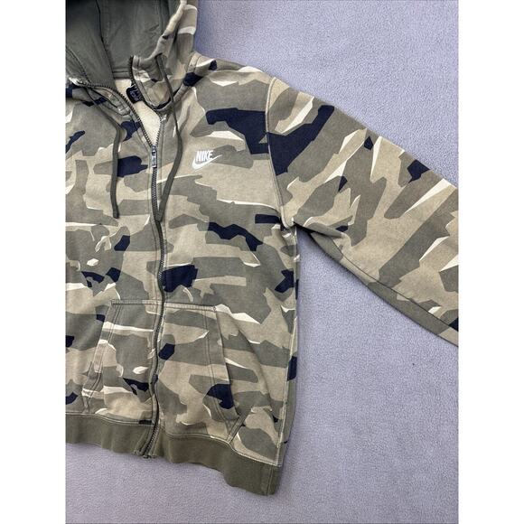 Nike Green Camouflage Full Zip Hoodie Mens Small Black Label Embroidered Coat - Picture 6 of 14